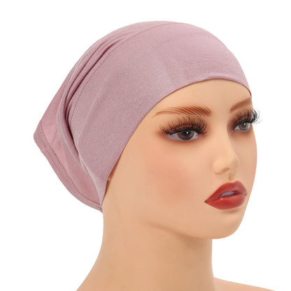 High-Quality Solid Color Silk-Cotton Lining Cap Women's Fashion Simple Versatile Wide-Brimmed Hat