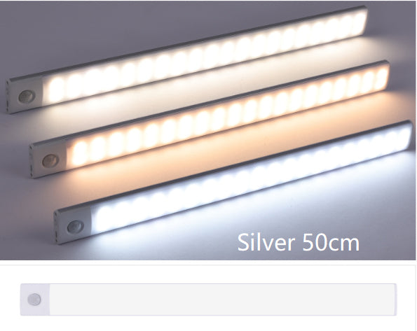 Smart Infrared Sensor Lamp Wireless Magnetic Long Cabinet Light With Rechargeable Hallway Wardrobe
