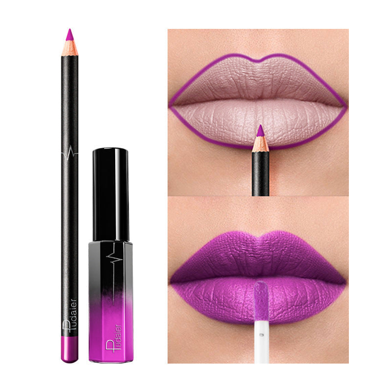 Pudaier 36 Color Matte Lip Gloss Lip Liner Matte Matte Lip Glaze Lipstick Pencil