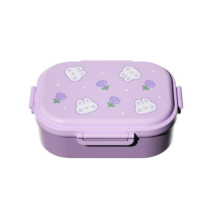 Cartoon cute small fresh microwaveable compartment insulation lunch box fresh-keeping box