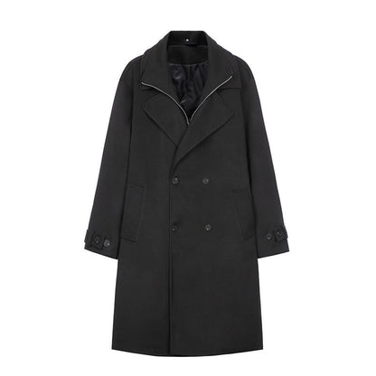 Double Breasted Men's Mid-length Over-the-knee High-grade Trench Coat