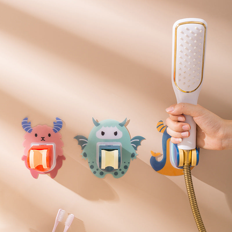 New Cartoon Silicone Shower Bracket Free Punch Bathroom Shower Base Adjustable Shower Seamless Paste Bracket