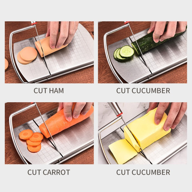 Cheese Cutter Stainless Steel  With Graduated Slicer Household Baking Tool Butter Cheese Divider