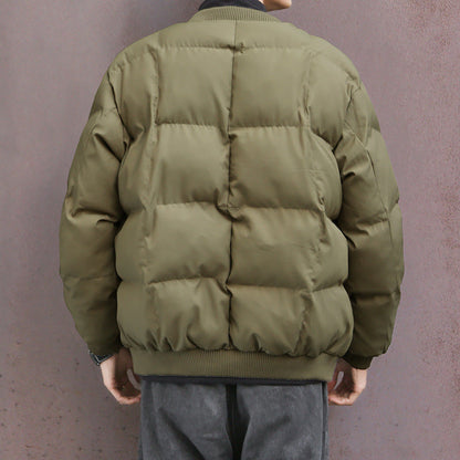 American Fleece-lined Thick Loose Workwear Cotton Coat