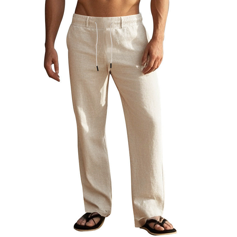 Men's Drawstring Cotton Linen Trousers