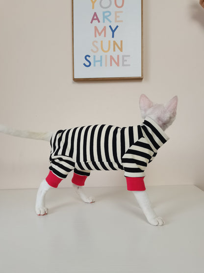 Belly-protecting Four-legged High-elasticity Fur-free Cat Clothing