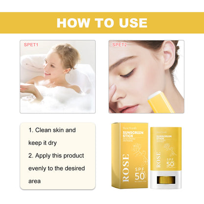 Sunscreen Stick, Refreshing Non-Greasy Concealer Moisturizing Whitening Skin Protection Cream