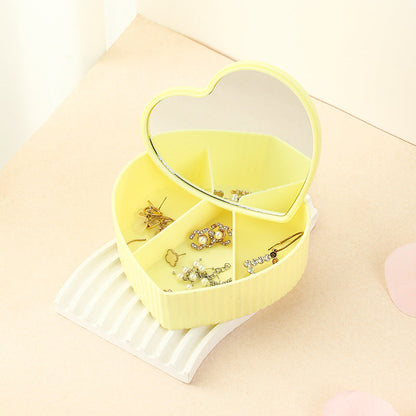 High-end luxury desktop large capacity compartment jewelry storage box with mirror