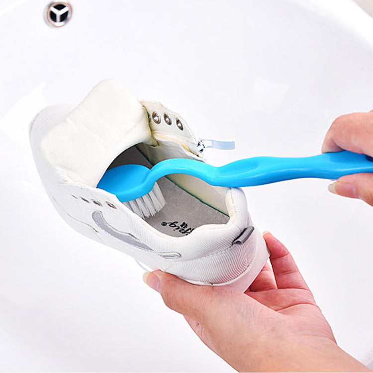 Multi-Function Double-Headed Long Handle Cleaning Shoe Washing Brush Plastic Shoe Inner Side Brush Decontamination Brush Toilet Cleaning