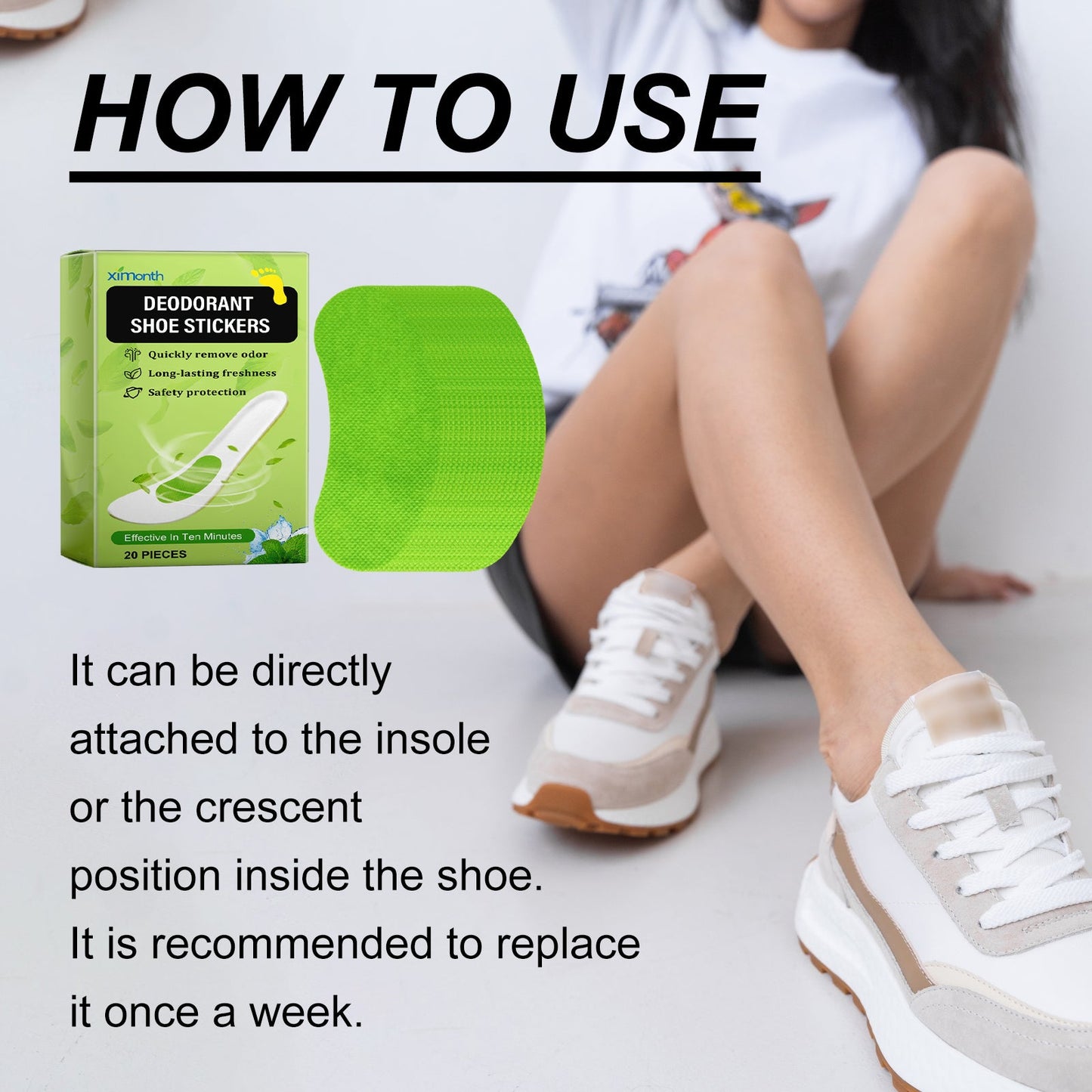 Deodorant Shoe Stickers, Deodorant Sports Breathable Deodorant Absorbent Comfortable Refreshing Invisible Deodorant Insoles
