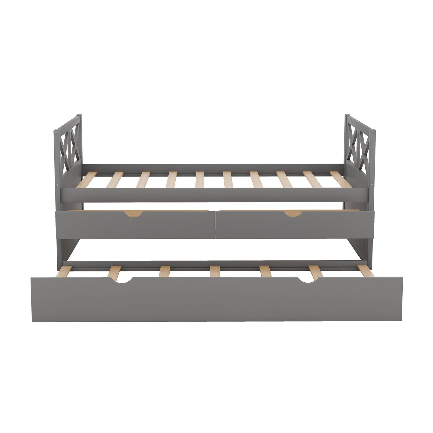 Multi-Functional Daybed with Drawers and Trundle, Gray