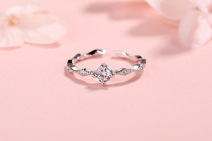 Rhombus Zircon Open Index Finger Ring