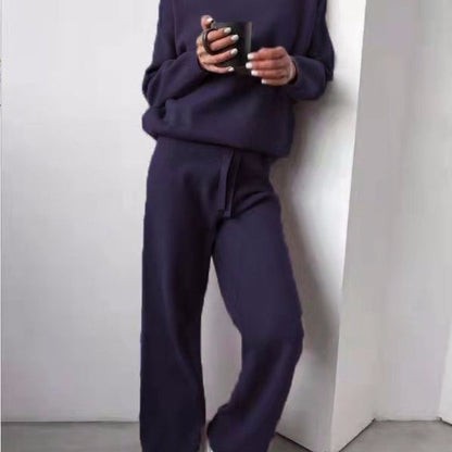 Casual Women Turtleneck Sweater Drawstring Pants