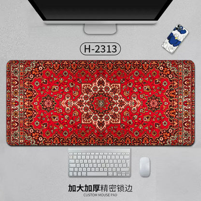 Large Persian Mouse Pad Office Carpet MousePad Natural Rubber Lockedge Anti Slip Desk Mat Laptop Office Game Accessories Pad