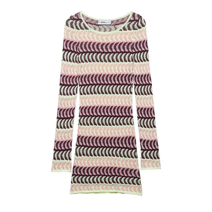 Style Women's Fashion Casual Long Sleeve Fitted Knit Dress