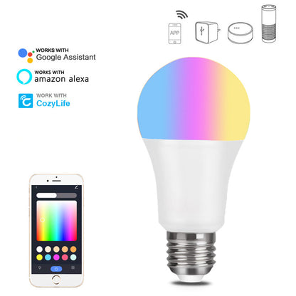 WiFi Smart Bulb Alexa Voice Control RGBCW Dimming Color A19 Bulb Graffiti Smart Life