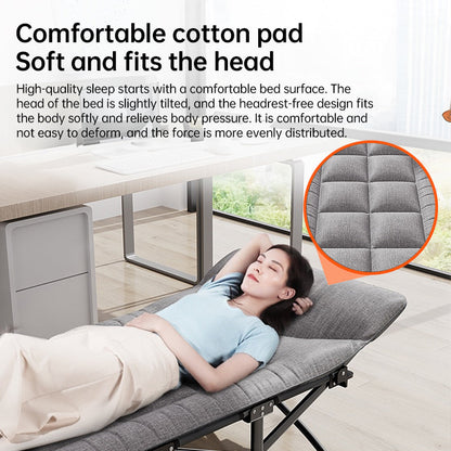 Outdoor camping bed, foldable beach bed, single garden siesta bed, with storage bag, lightweight.