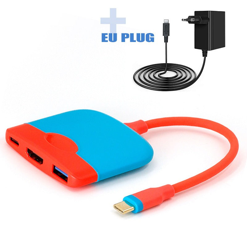 Suitable for Nintendo Type-C three in one docking station Switch portable base high-definition video cable converter