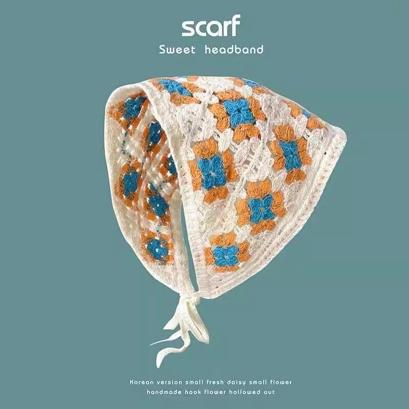 Hand-Knitted Triangular Headcloth Sweet Style