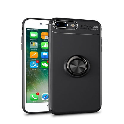 Phone Case Ultra Slim Silicon Armor Anti-knock Car Magnetic Metal Ring Bracket Cell Phone Shell Case for IPhone X 6/6S 7/8 Plus