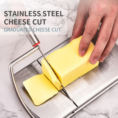 Cheese Cutter Stainless Steel  With Graduated Slicer Household Baking Tool Butter Cheese Divider