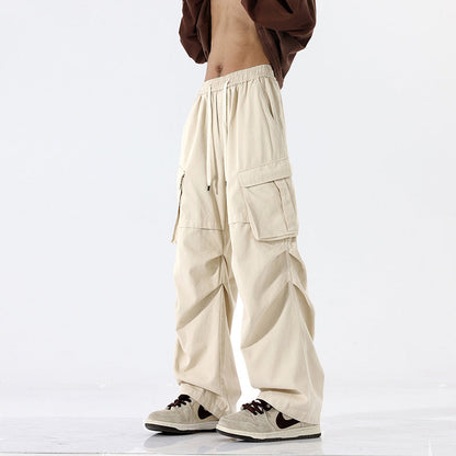 Men's Retro Pleated Straight-Leg Casual Overalls