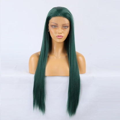 Goddess Wig Natural Realistic Wig Chemical Fiber Front Lace Long Straight Hair Matte High Temperature Silk Wig Headgear