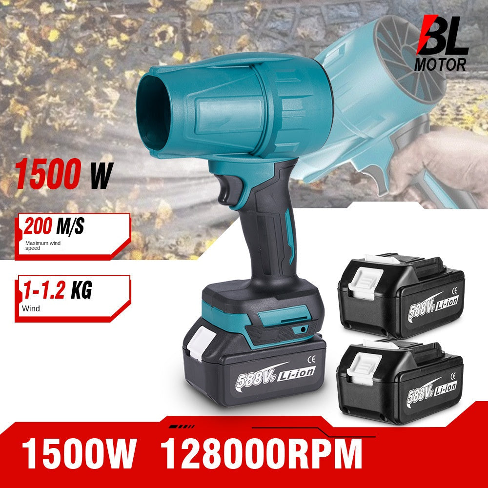 Brushless turbocharged storm blower and snow blower compatible with Makita battery 18V high power
