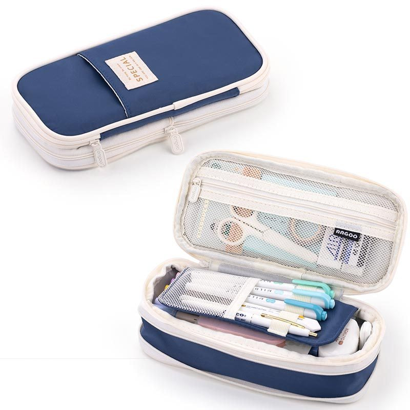 Macaron color block can transform into a large capacity upgraded pencil case stationery