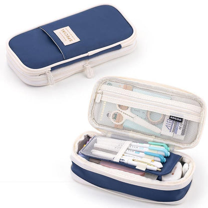 Macaron color block can transform into a large capacity upgraded pencil case stationery
