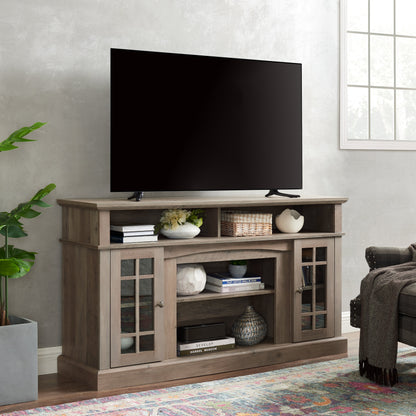 Classic TV Media Stand Modern Entertainment Console for TV Up to 65" with Open and Closed Storage Space Gray Wash