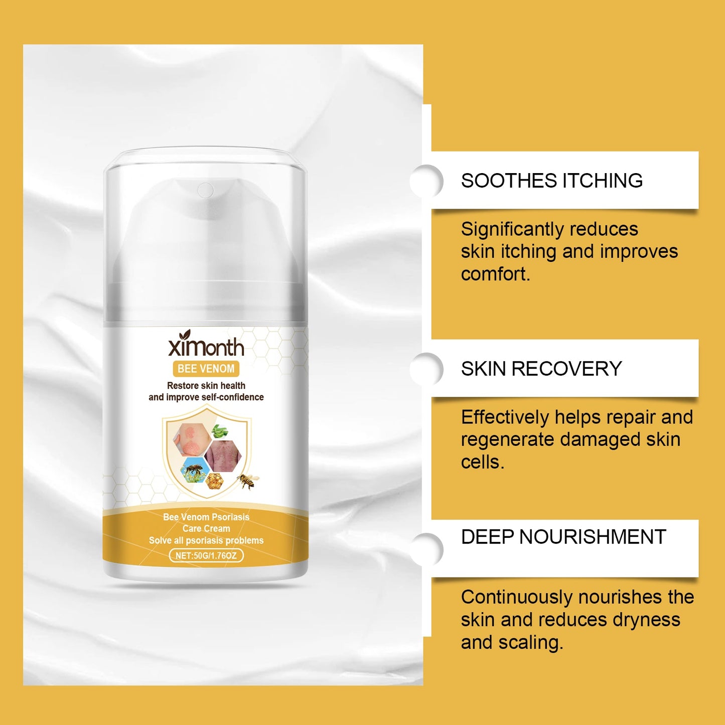 Bee-Venom Cowhide Moss Cream For Itchy Redness, Relieving Itching And Improving Skin Topical Care Cream