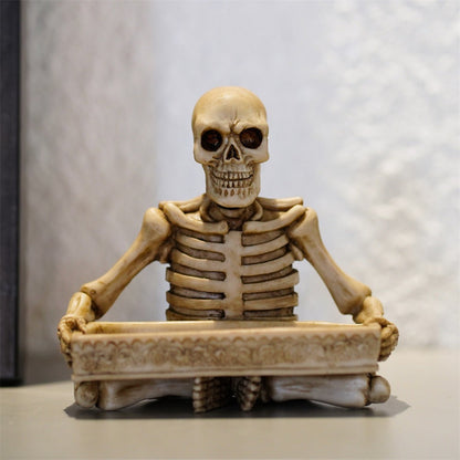 Antique Skull Holding Slot Storage Small Tray