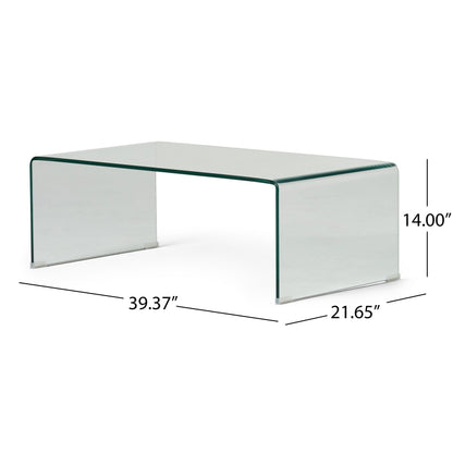 COFFEE TABLE 12MM TEMPERED BENT GLASS