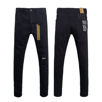 Straight Ripped Stretch Casual Men's Jeans