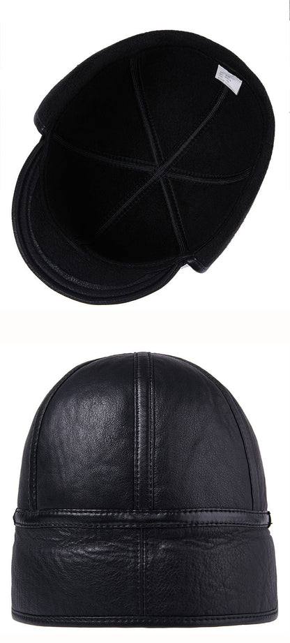 Casual Leather Men's Winter Sheepskin Thermal Hat