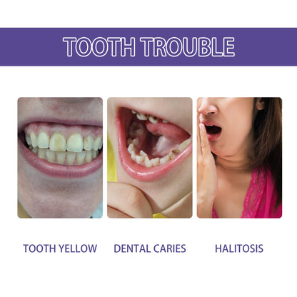 Teeth Whitening Correction Serum Purple Toothpaste, Clean Tooth Stains Brightening White Mild Gingival Care Breath Fresh And Deodorizing