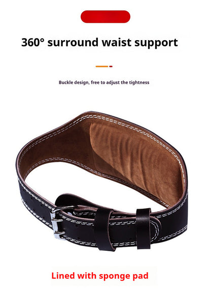 Cowhide Squat Strength Training Weightlifting Belt