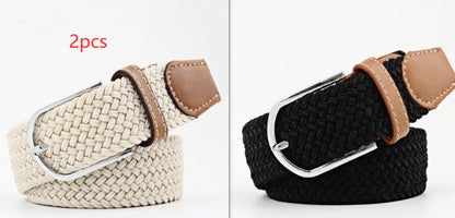 Women's Canvas Belt Casual Stretch Braided Buckle