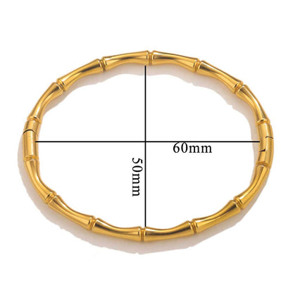Fashion bamboo titanium steel bracelet female summer niche cold style ins stainless steel retro bamboo jewelry