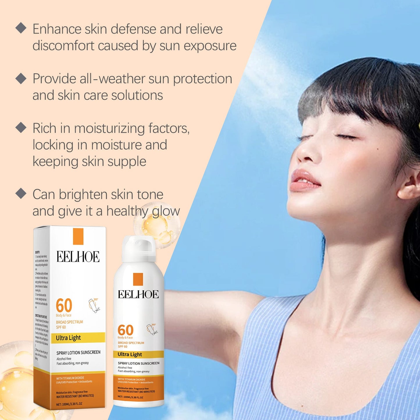 Hydrating Protective Spray Ultra Hydrating Protective Emulsion Uv Protection Moisturizing Repair Cream