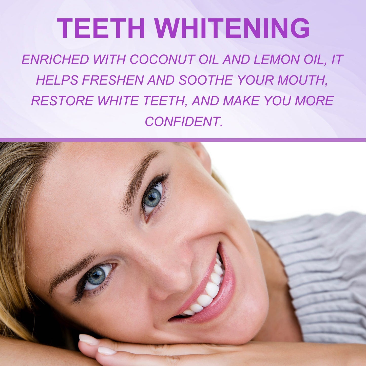 Purple Bright White Dental Stickers, Yellow Stain Removal Deep Cleaning Care For Oral Health Care Dental Stickers
