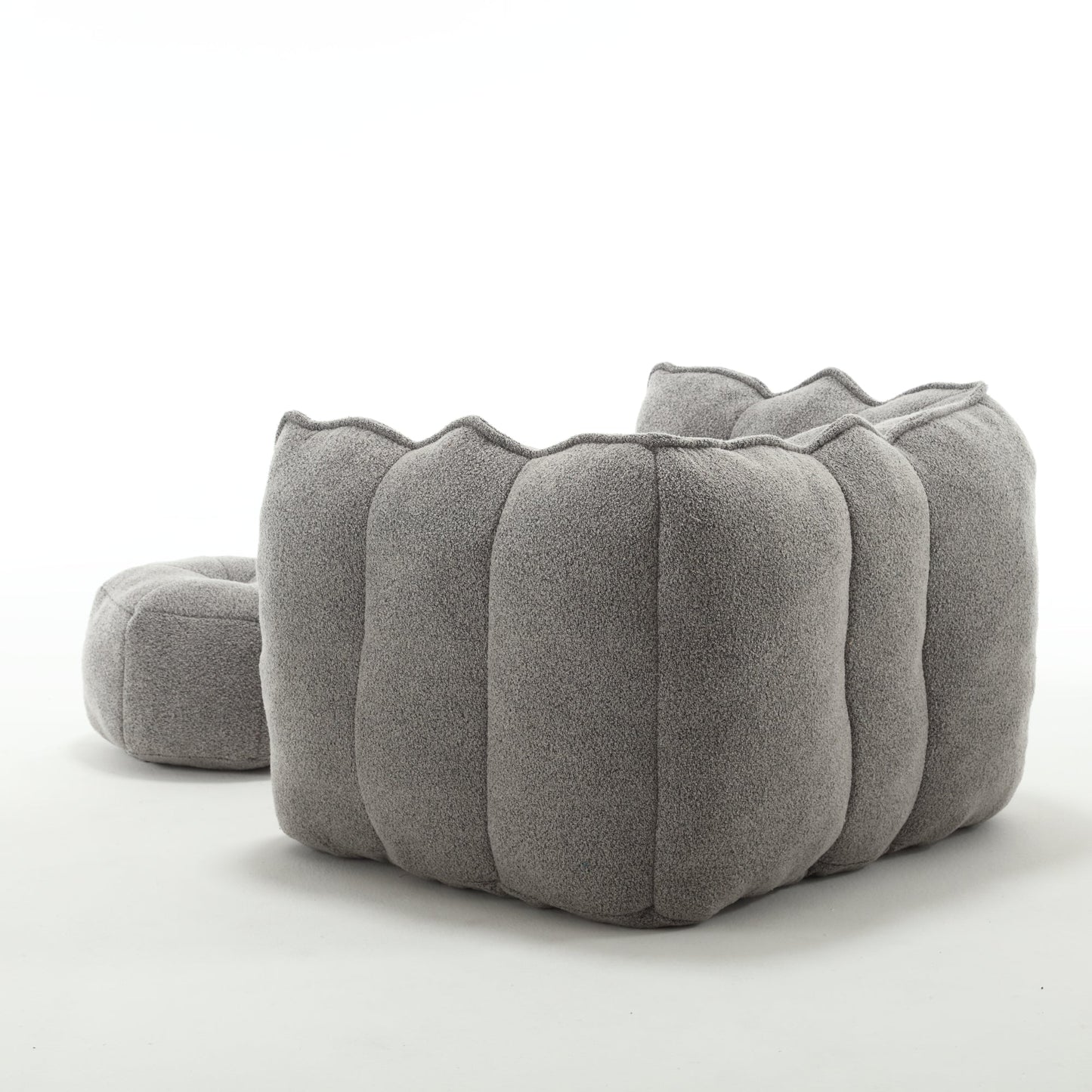 Soft Bean Bag Chair with High Resilient Foam(Chips)for living room and bedroom,Comfortable Square Lazy Sofa with Footstool
