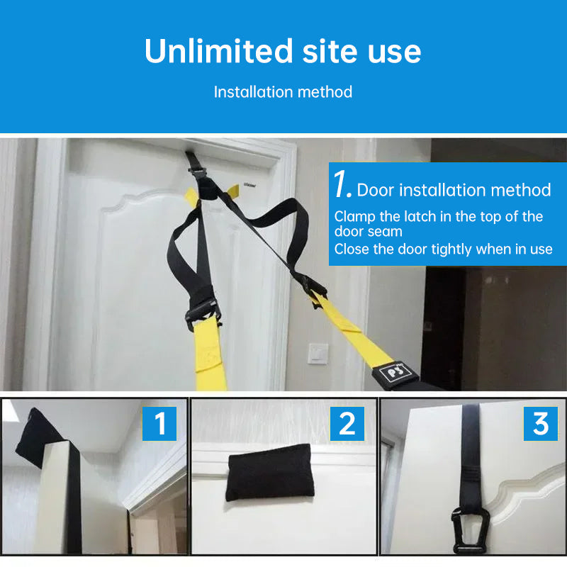 Suspension Training Strap - Adjustable, Wall Mount, Professional (TRX-style)
