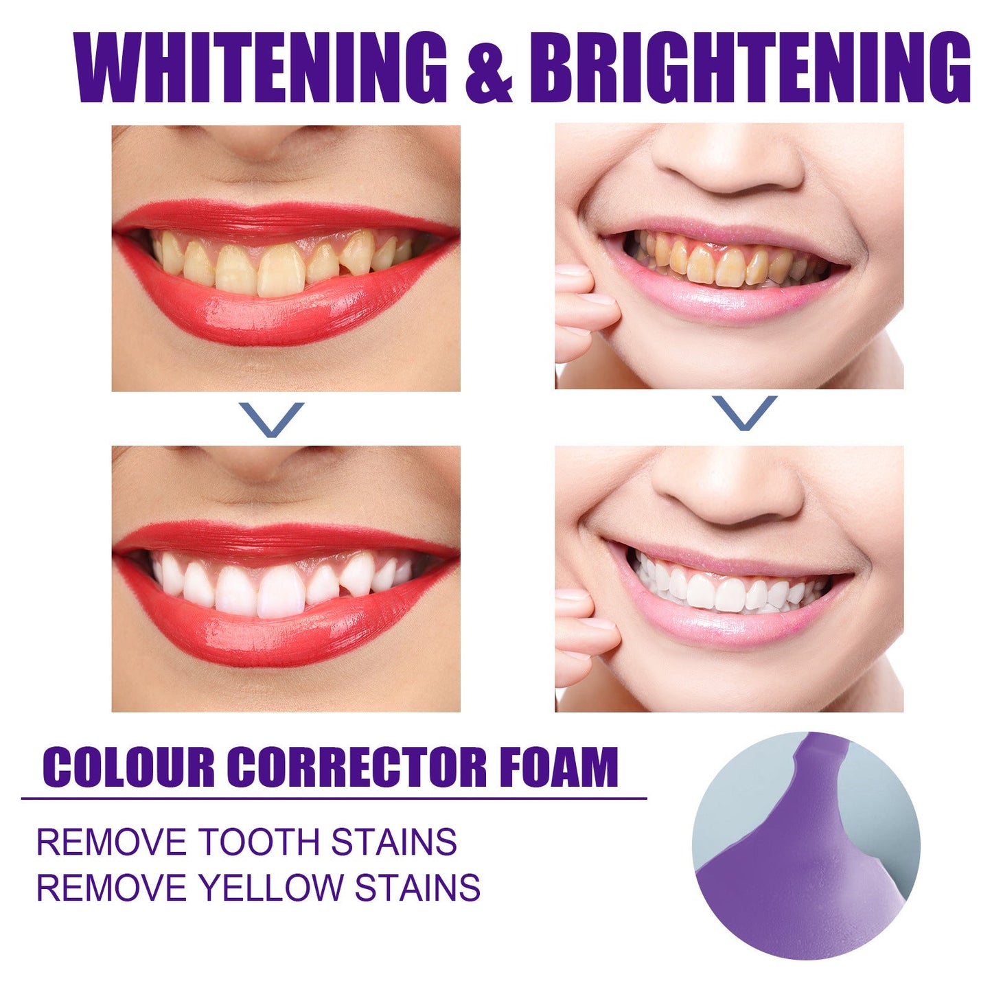 v34 Brightening Tooth Toothpaste, Whiten Teeth Correct Yellow Teeth Clean Stains Mouth Cleaning Toothpaste