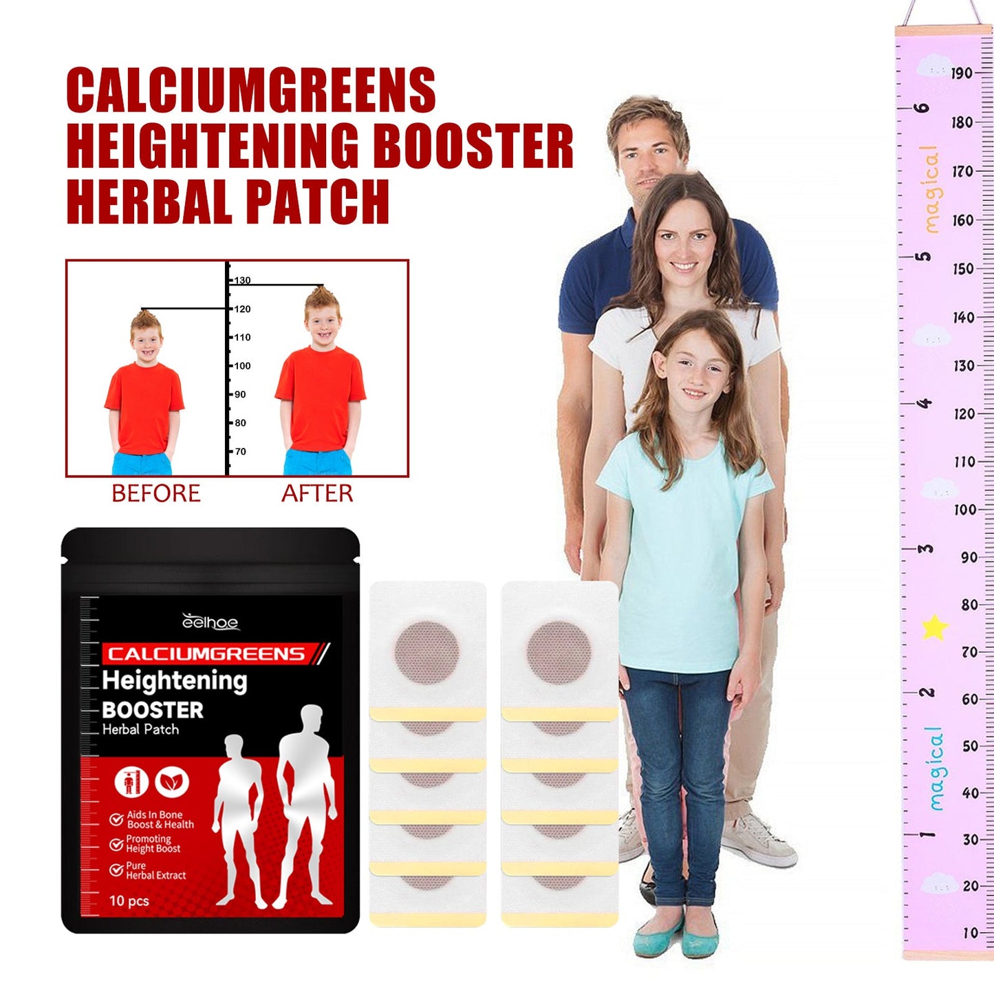 Herbal Boost Patch For Teenagers And Children Height Long Foot Care Boost Patch