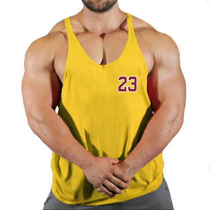 Sportswear vest men's round neck men's cotton vest loose shoulder sleeveless basketball suit