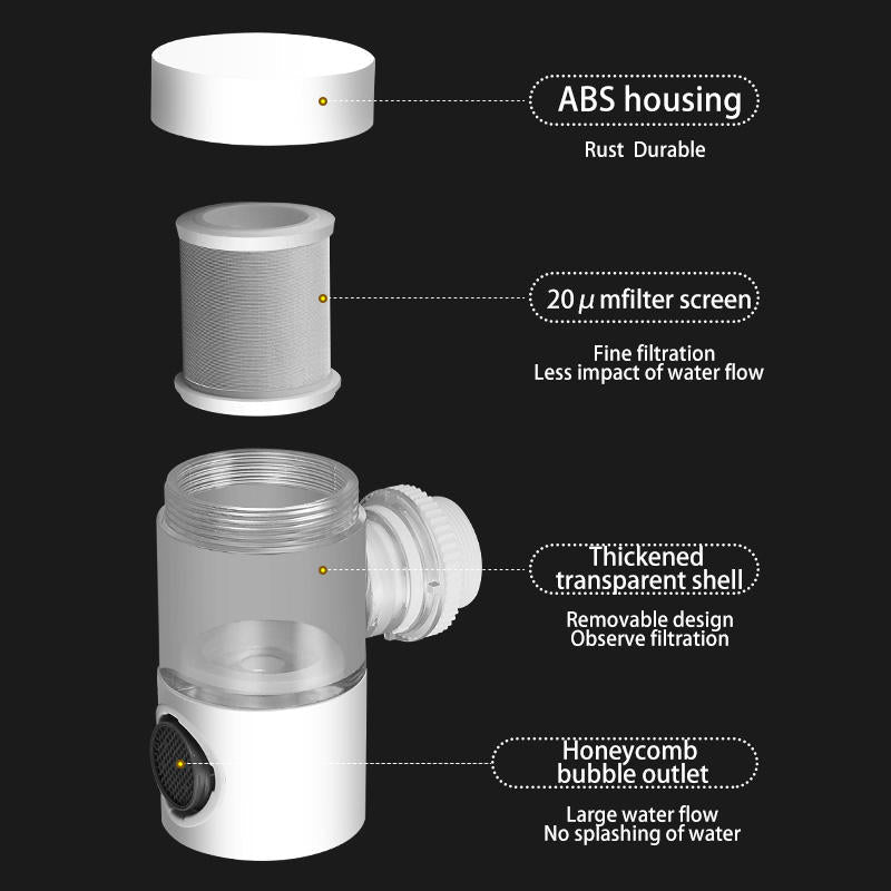 Faucet filter splash proof water purifier filter booster 720 degree rotating universal extension filter water nozzle