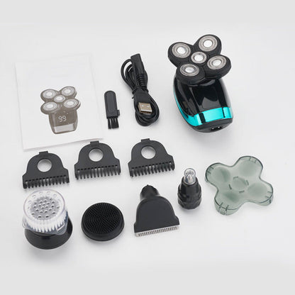 Electric Shaver Shaving Head Machine Five-Blade Self-Service Bald Head Rechargeable Waterproof Washing Razor