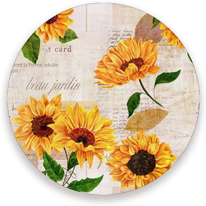 Hot selling circular ceramic meal mat, coaster printed with DIY pattern, heat insulation pad, anti slip pad